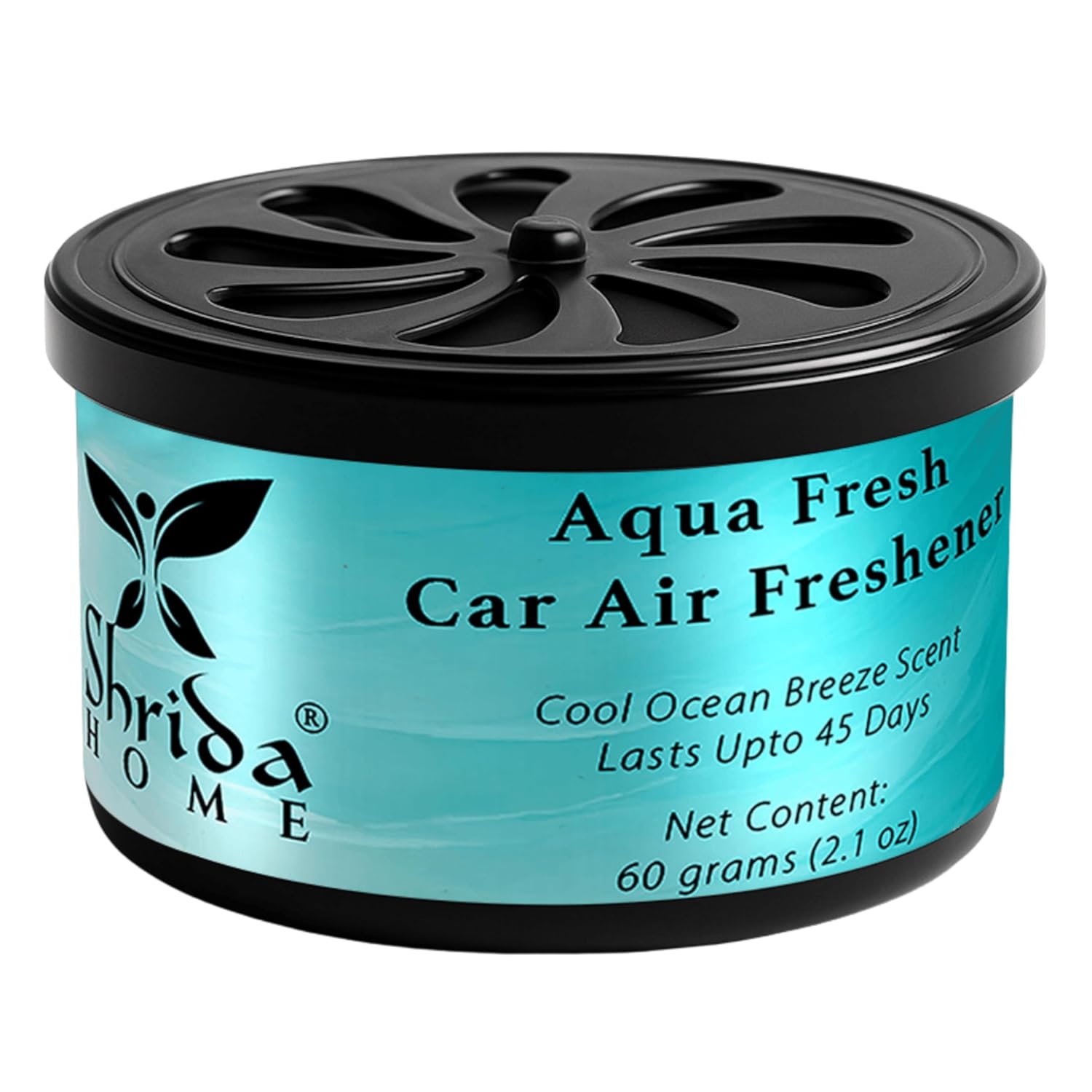 Shrida Naturals Aqua Fresh Car Air Freshener Gel (60g) | Long-Lasting Organic Car Perfume | Natural Odor Remover Refreshing Car Fragrance Diffuser for Dashboard & Vents | Eco-Friendly for car Interior