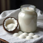 Shrida Naturals Pearl Wax Candle (454g) - Eco-Friendly Refillable Beaded Sand Wax, 2 Coconut Shells, 15 Wicks, Ideal for Candle Making, Home Decor, Weddings & Gifts