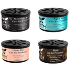Shrida Naturals Citrus Blast, Aqua Fresh, Moroccan Rose & Arabican Wood Car Air Freshener Gel Pack of 4 | Long-Lasting Car Perfume | Refreshing Natural Odor Remover Car Fragrance for Dashboard & Vents