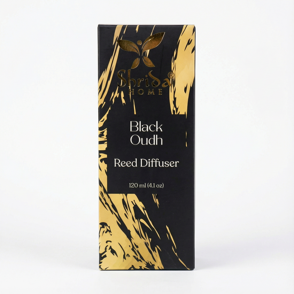 Shrida Black Oudh Reed Diffuser | 120ml with 6 Rattan Sticks