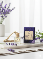 Shrida Naturals Lavender Hanging Car Air Freshener | 10ml Long-Lasting Lavender Essential Oil Car Perfume | Natural Odor Eliminator with Wooden Diffuser Lid | Car Interior Accessory