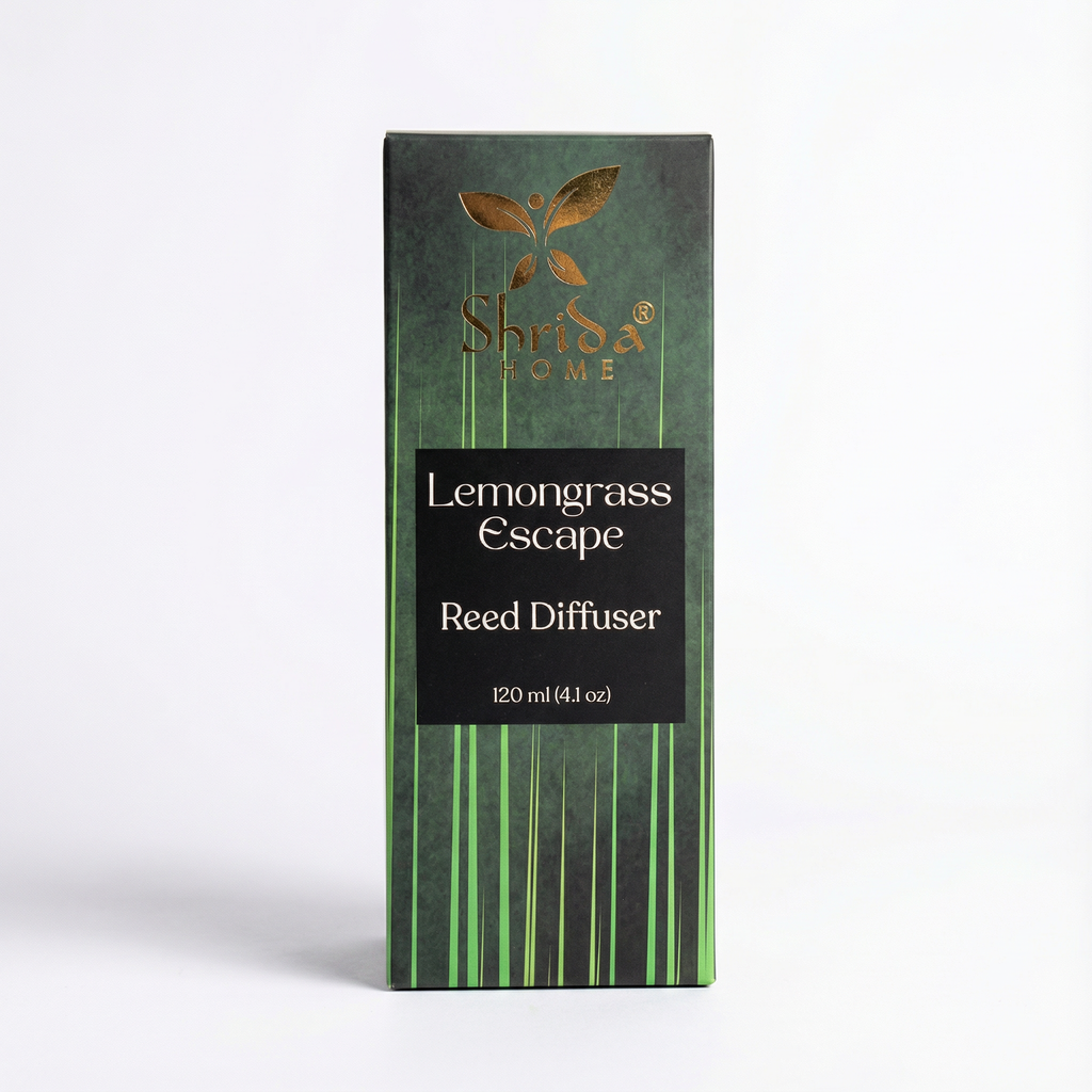 Shrida Lemongrass Escape Reed Diffuser | 120ml with 6 Rattan Sticks