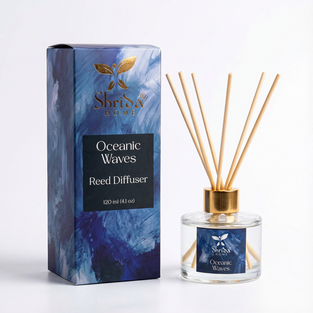Shrida Oceanic Waves Reed Diffuser | 120ml with 6 Rattan Sticks